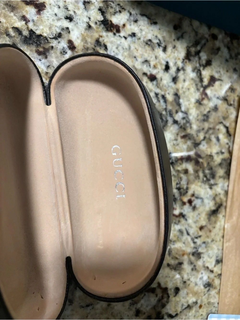 Gucci Black Embossed Leather Sunglasses Case - unisex